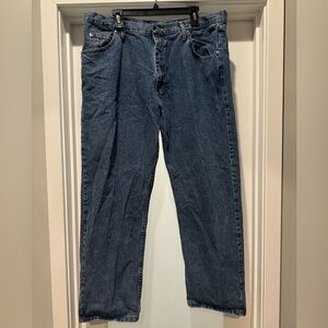 WRANGLER Blue Jeans Size 40x30 Relaxed Fit Straight Leg Western Classic Timeless